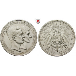 Deutsches Kaiserreich, Braunschweig, Ernst August, 3 Mark 1915, mit Lüneburg, A, f.vz, J. 57