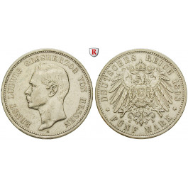 Deutsches Kaiserreich, Hessen, Ernst Ludwig, 5 Mark 1898, A, J. 73