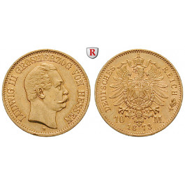 Deutsches Kaiserreich, Hessen, Ludwig III., 10 Mark 1873, H, vz, J. 213