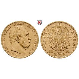Deutsches Kaiserreich, Preussen, Wilhelm I., 10 Mark 1873, C, vz, J. 242