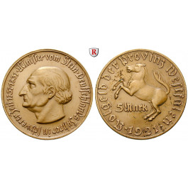 Nebengebiete, Westfalen, 5 Mark 1921, vom Stein, ss-vz, J. N12