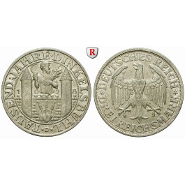 Weimarer Republik, 3 Reichsmark 1928, Dinkelsbühl, D, vz+, J. 334