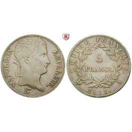 Frankreich, Napoleon I. (Kaiser), 5 Francs 1811, ss+