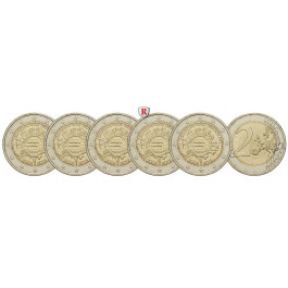 Bundesrepublik Deutschland, 2 Euro 2012, ADFGJ komplett, bfr.