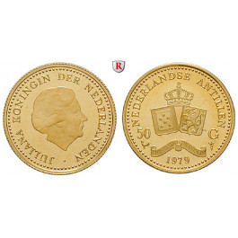 Niederlande, Königreich, Beatrix, 50 Gulden 1979, 3,06 g fein, PP