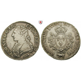 Frankreich, Louis XVI., Ecu aux lauriers 1786, ss+/vz