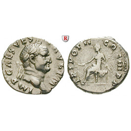 Römische Kaiserzeit, Vespasianus, Denar 69-71, ss-vz/ss