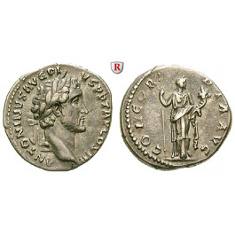 Römische Kaiserzeit, Antoninus Pius, Denar 140-143, ss+