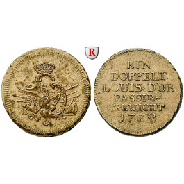 Brandenburg-Preussen, Königreich Preussen, Friedrich II., Passiergewicht für 2 Louis d`or 1772, vz+