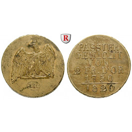 Brandenburg-Preussen, Königreich Preussen, Friedrich Wilhelm III., Passiergewicht für 2 Friedrich d`or 1820, f.vz