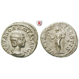 Römische Kaiserzeit, Julia Soaemias, Mutter des Elagabal, Denar um 222, ss+