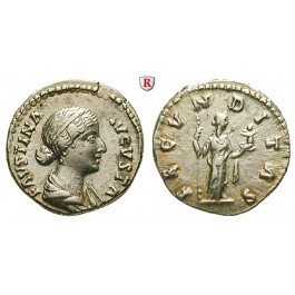 Römische Kaiserzeit, Faustina II., Frau des Marcus Aurelius, Denar 156-175, ss-vz