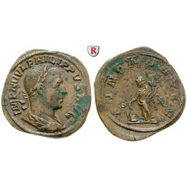Römische Kaiserzeit, Philippus I., Sesterz 244-249, ss-vz