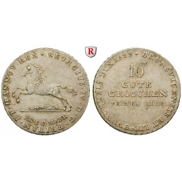 Braunschweig, Königreich Hannover, Georg IV., 16 Gute Groschen 1822, vz