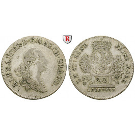 Brandenburg in Franken, Brandenburg-Ansbach, Christian Friedrich Karl Alexander, 20 Kreuzer 1780, ss