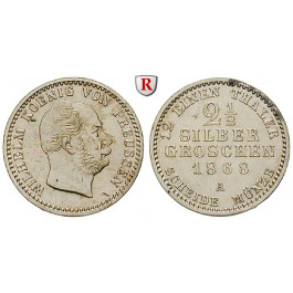 Brandenburg-Preussen, Königreich Preussen, Wilhelm I., 2 1/2 Silbergroschen 1868, ss-vz