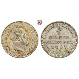 Brandenburg-Preussen, Königreich Preussen, Wilhelm I., 1/2 Silbergroschen 1867, f.vz