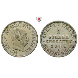 Brandenburg-Preussen, Königreich Preussen, Wilhelm I., 1/2 Silbergroschen 1868, vz-st