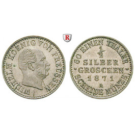 Brandenburg-Preussen, Königreich Preussen, Wilhelm I., 1/2 Silbergroschen 1871, vz