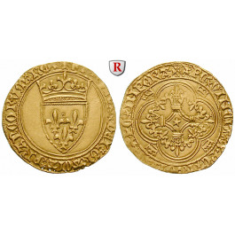 Frankreich, Charles VI., Ecu d´or à la couronne o.J., ss+