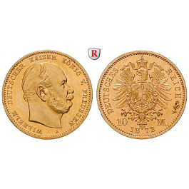 Deutsches Kaiserreich, Preussen, Wilhelm I., 10 Mark 1872, A, vz-st/st, J. 242