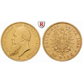 Deutsches Kaiserreich, Sachsen-Meiningen, Georg II., 20 Mark 1889, D, ss, J. 277