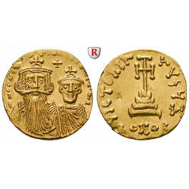 Byzanz, Constans II. und Constantinus IV., Solidus 654-659, f.vz