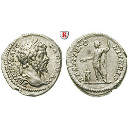 Römische Kaiserzeit, Septimius Severus, Denar 207, f.vz