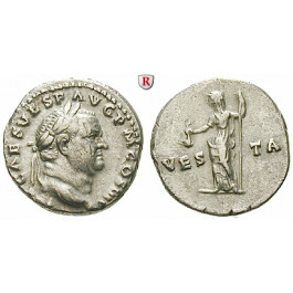 Römische Kaiserzeit, Vespasianus, Denar 72-73, ss