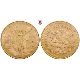 Mexiko, Vereinigte Staaten, Onza 1981-1988, 31,1 g fein, st