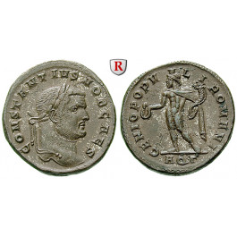 Römische Kaiserzeit, Constantius I., Caesar, Follis 296, f.st