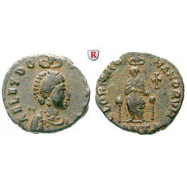 Römische Kaiserzeit, Eudoxia, Frau des Arcadius, Bronze 395-401, ss