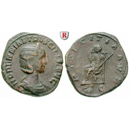 Römische Kaiserzeit, Herennia Etruscilla, Frau des Traianus Decius, Sesterz 249-251, f.ss