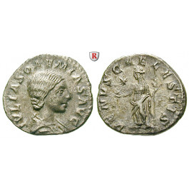Römische Kaiserzeit, Julia Soaemias, Mutter des Elagabal, Denar um 222, ss+