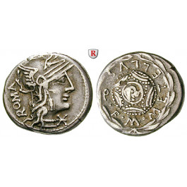 Römische Republik, M. Caecilius Metellus, Denar 127 v.Chr., ss+