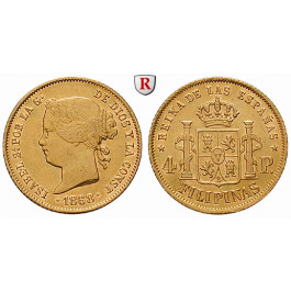 Philippinen, Isabella II., 4 Pesos 1868, 5,92 g fein, ss+