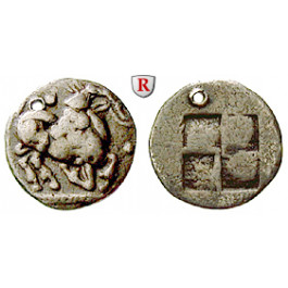 Makedonien, Aigai, Trihemiobol 500-480 v.Chr., ss+