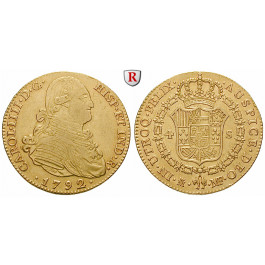 Spanien, Carlos IV., 4 Escudos 1792, 11,78 g fein, ss+