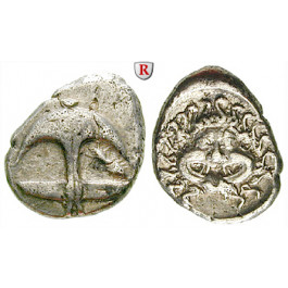 Thrakien-Donaugebiet, Apollonia Pontika, Drachme um 410-350 v.Chr., ss-vz