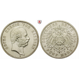 Deutsches Kaiserreich, Sachsen, Georg, 5 Mark 1904, E, st, J. 130