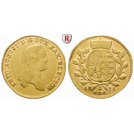 Sachsen, Albertinische Linie, Friedrich August III., Dukat 1773, ss/ss-vz