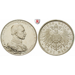 Deutsches Kaiserreich, Preussen, Wilhelm II., 2 Mark 1913, Regierungsjubiläum, A, PP, J. 111