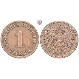 Deutsches Kaiserreich, 1 Pfennig 1896, A, f.st, J. 10