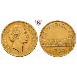 Würzburg, Stadt, Ludwig II. von Bayern, Goldgulden o.J. (1864), vz