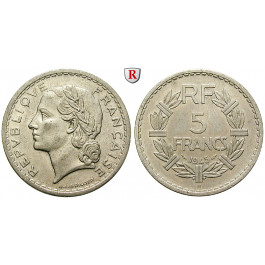 Frankreich, IV. Republik, 5 Francs 1945, ss-vz