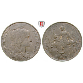 Frankreich, III. Republik, 5 Centimes 1905, ss