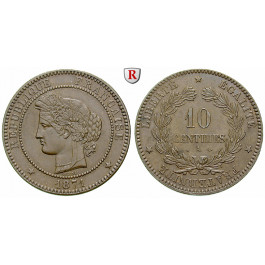 Frankreich, Regierung der Nationalen Verteidigung, 10 Centimes 1871, ss-vz