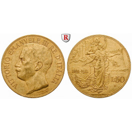 Italien, Königreich, Vittorio Emanuele III., 50 Lire 1911, 14,52 g fein, vz