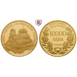 Bulgarien, Republik, 10000 Leva 1994, 7,78 g fein, PP