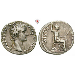 Römische Kaiserzeit, Tiberius, Denar 14-37, ss+/ss